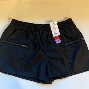 NWT black faux leather shorts